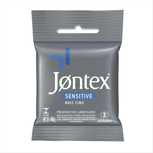 Preservativo Jontex Sensitive Pacote Com 3 Unidades
