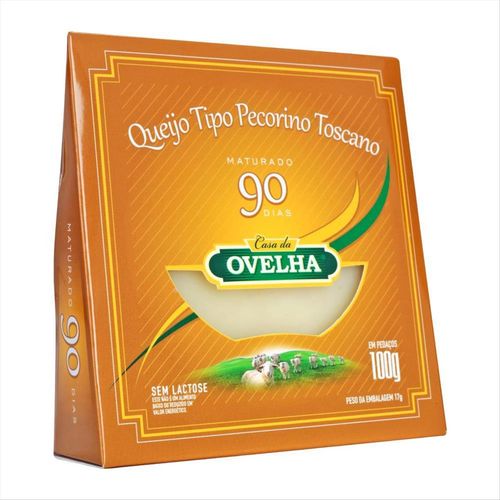 Queijo Tipo Pecorino Toscano Sem Lactose Casa Da Ovelha 90 Dias Caixa 100g