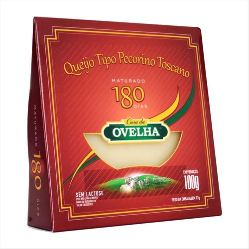 Queijo Tipo Pecorino Toscano Sem Lactose Casa Da Ovelha 180 Dias Caixa 100g