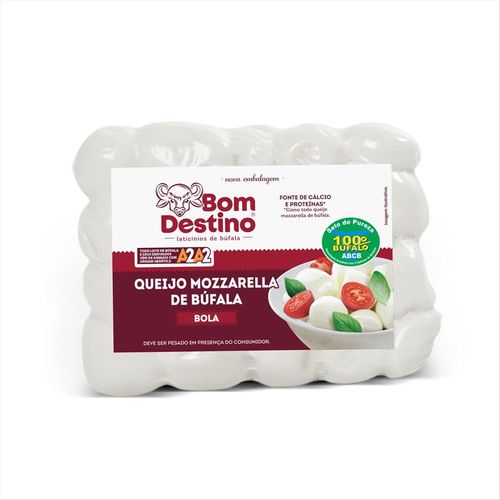 Queijo Muçarela De Búfala Em Bola Bom Destino a Vácuo 400g