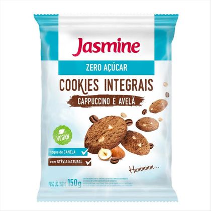 Cookies Integrais Zero Açúcar Jasmine Cappuccino E Avelã Pacote 150g