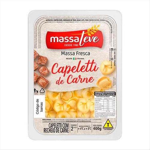 Capeletti Massa Leve Carne 400g