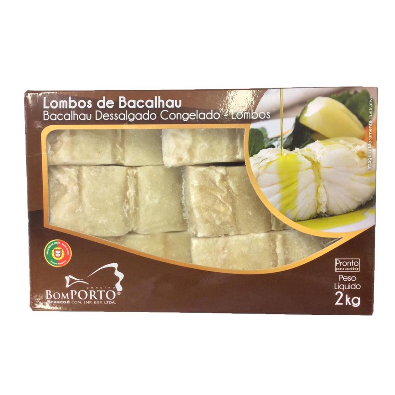 Lombo De Bacalhau Dessalgado Congelado Português Bom Porto Caixa 2kg