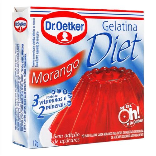Gelatina Em Pó Diet Dr. Oetker Morango Caixa 12g
