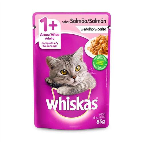 Ração Para Gatos Whiskas Adulto Úmida Salmão Sachê 85g