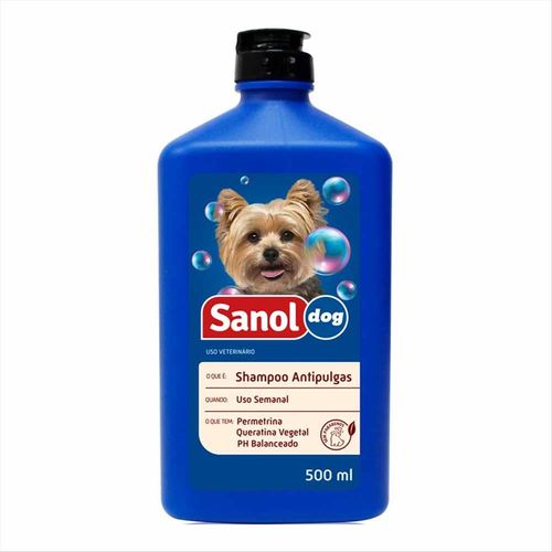 Shampoo Para Cães E Gatos Sanol Antipulgas 500ml