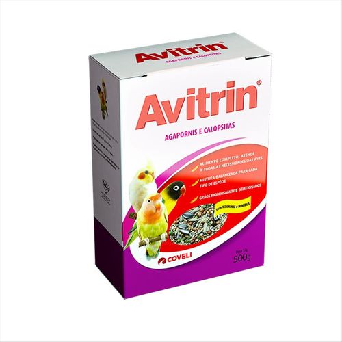 Mistura Para Pássaro Coveli Avitrin Agapornis e Calopsitas 500g