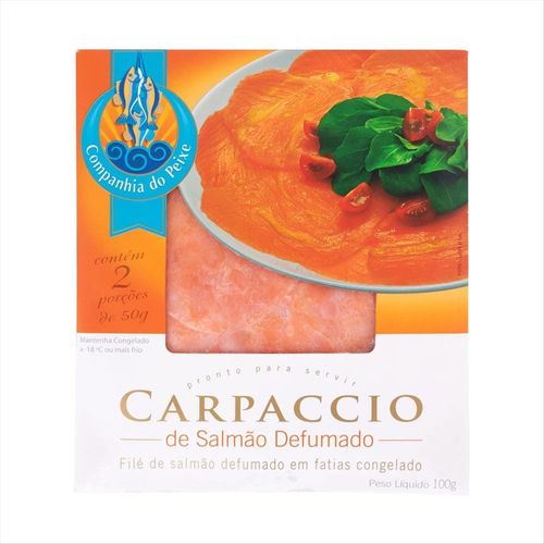 Carpaccio De Salmão Defumado Congelado Companhia Do Peixe A Vácuo 100g