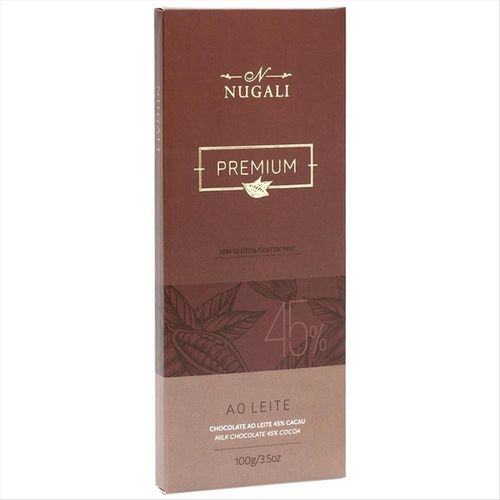 Chocolate ao Leite sem Glúten Nugali Premium 45% de Cacau 100g