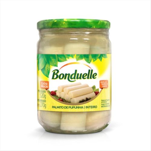 Palmito De Pupunha Inteiro Bonduelle Vidro 300g