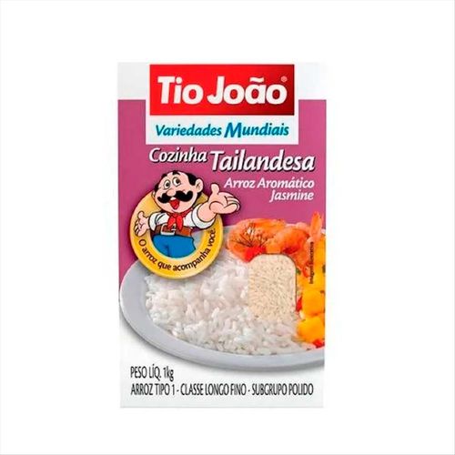 Arroz Aromático Jasmine Tio João Variedades Mundiais Cozinha Tailandesa 1 kg