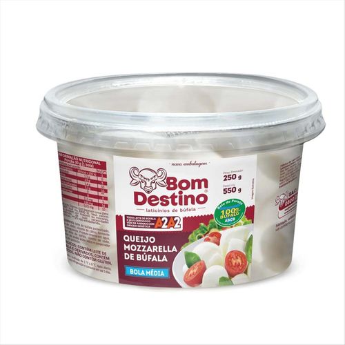 Queijo Muçarela De Búfala Bom Destino Bola Média Pote 250g