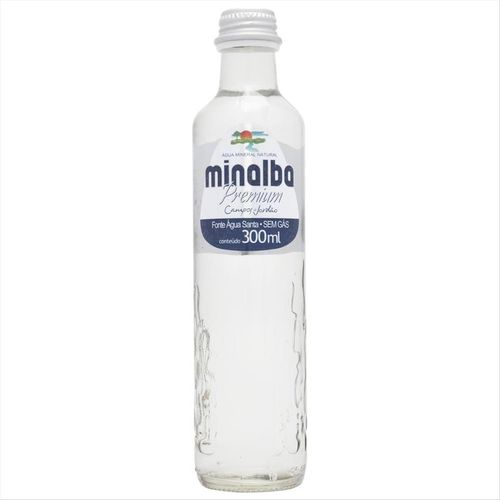 Água Mineral Sem Gás MInalba Premium Vidro 300ml