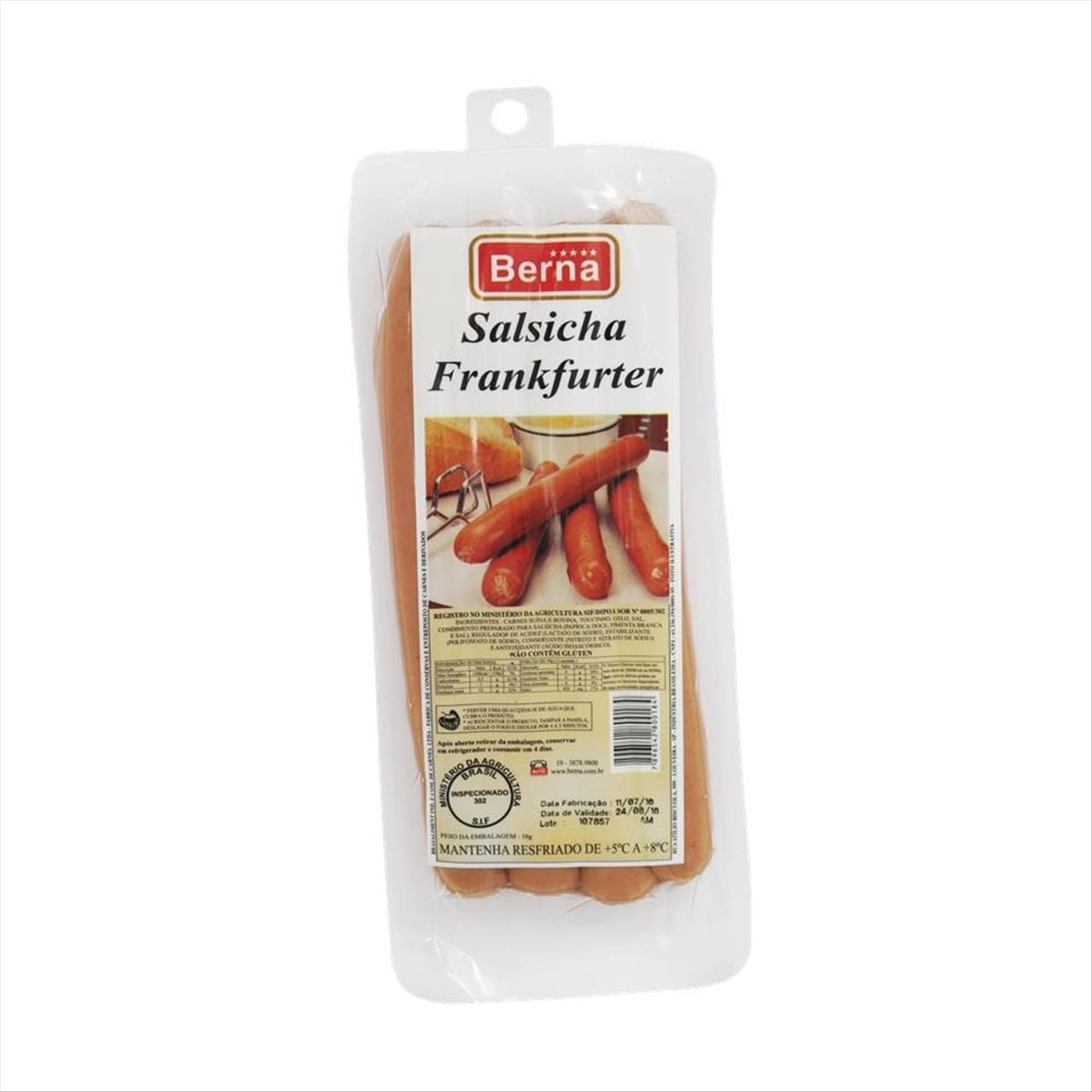 Salsicha Frankfurter Berna A Vácuo 300g - Zona Sul