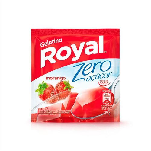 Gelatina Em Pó Royal Zero Morango Sachê 12g