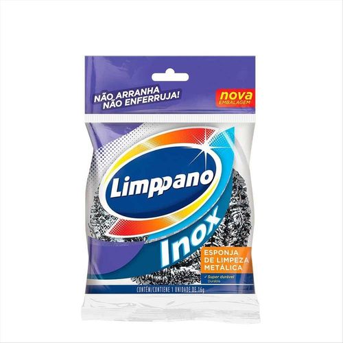 Esponja de Aço Inox Limppano 16 g Com 1 Unidade