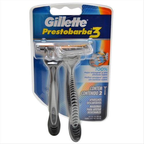 Aparelho de Barbear Gillette Prestobarba 3 3 Lâminas 2 Unidades