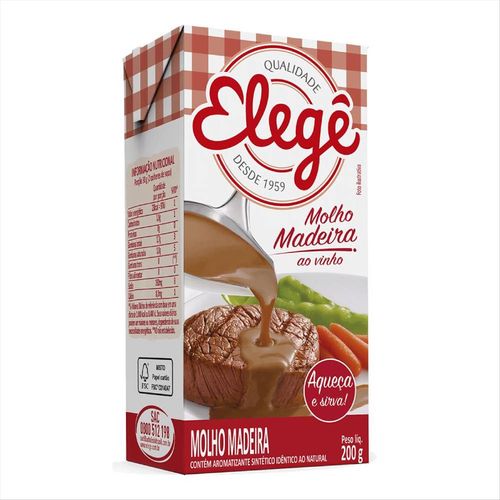 Molho Madeira Pronto Elegê Tetra Pak 200g
