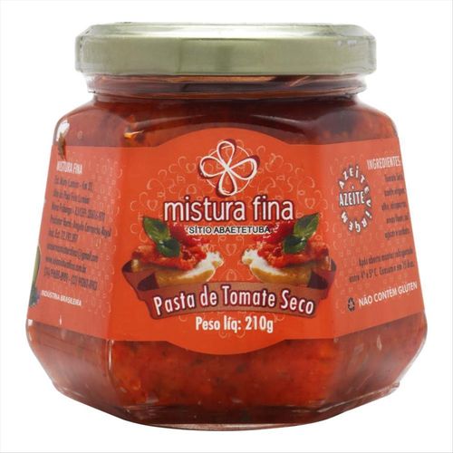 Pasta De Tomate Seco Mistura Fina Vidro 210g
