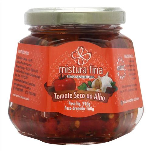 Tomate Seco Ao Alho Mistura Fina Vidro 210g