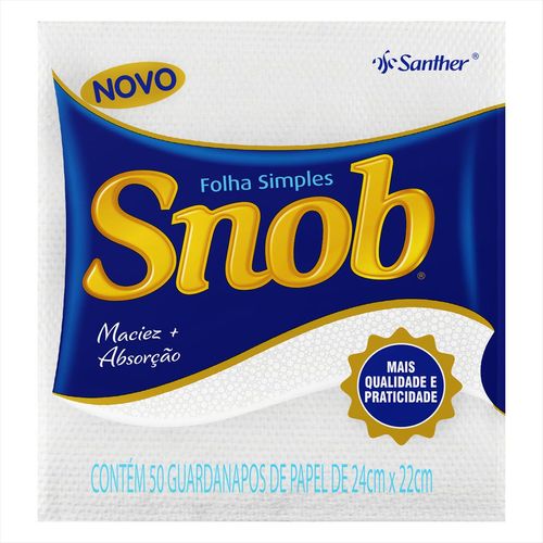 Guardanapo Folha Simples Snob 24x22cm com 50 unidades