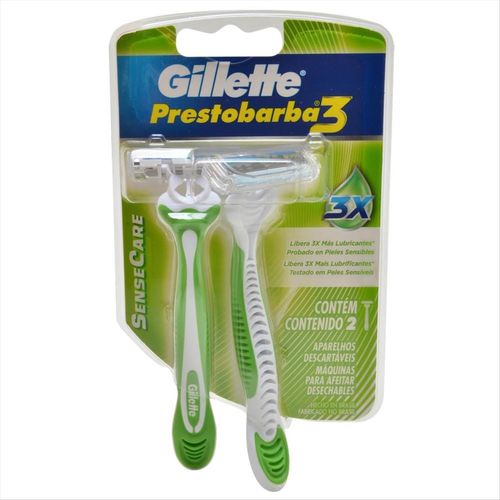 Aparelho de Barbear Gillette Prestobarba 3 SenseCare 3 Lâminas Com 2 Unidades
