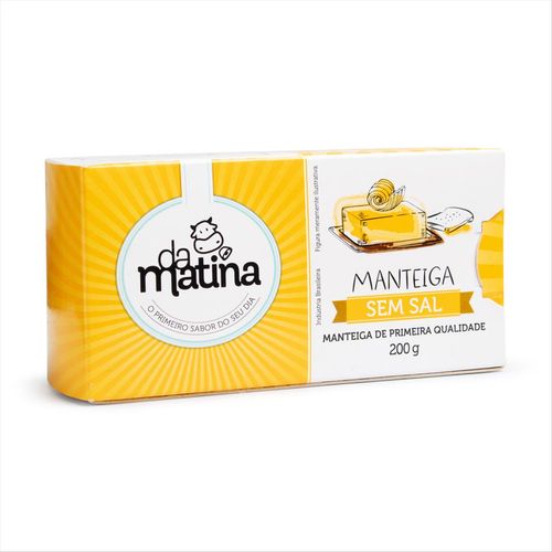 Manteiga sem Sal Da Matina Tablete 200g