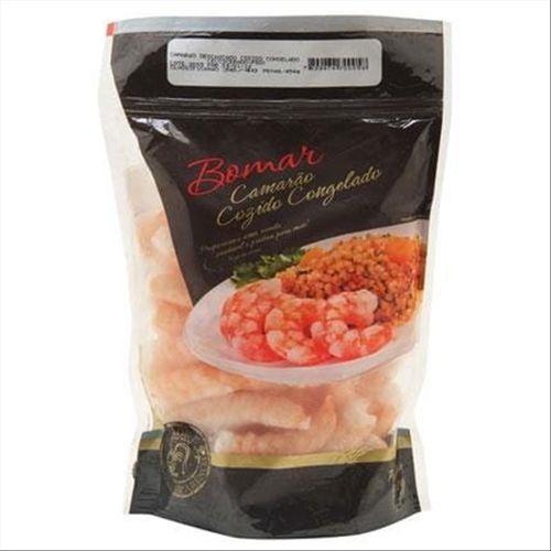 Camarão Rosa Eviscerado Cozido Congelado Bomar Zip Lock 36 a 40 400g