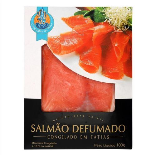 Salmão Marinado Congelado Defumado em Fatias Companhia do Peixe 100g