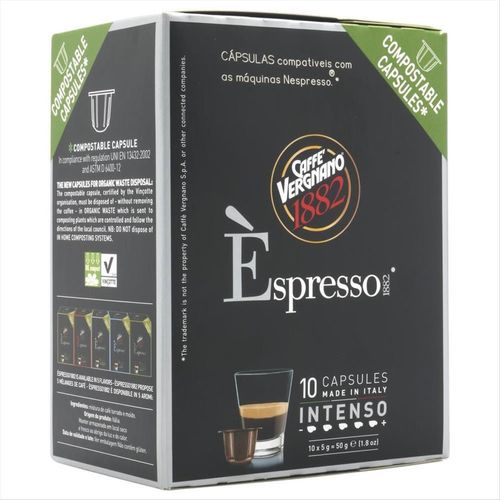 Cápsulas de Café Italiano Caffé Vergnano Espresso Intenso Com 10 Unidades 5g Cada