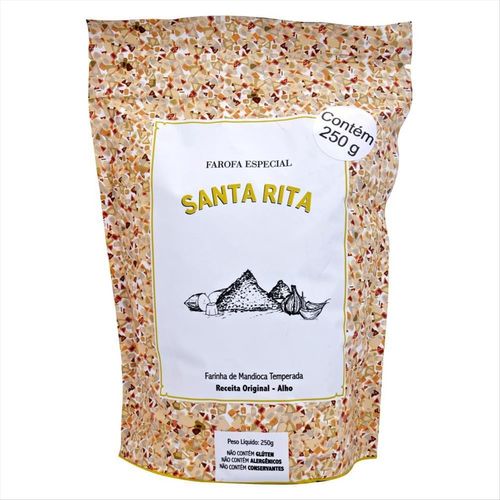 Farofa Especial Temperada Santa Rita Com Alho Zip Lock 250g