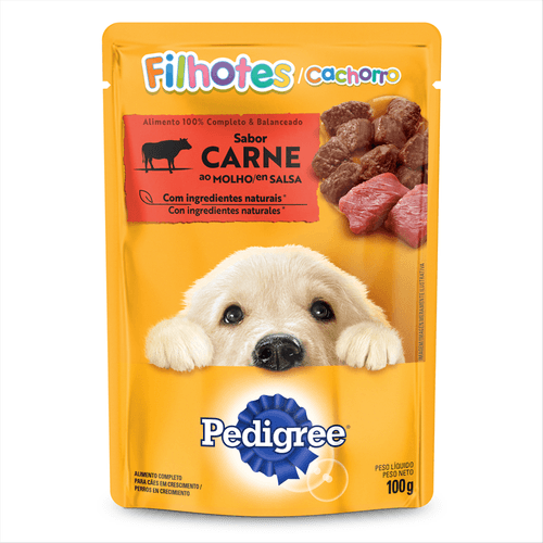 Ração Para Cães Pedigree Filhotes Carne Ao Molho Sachê 100g