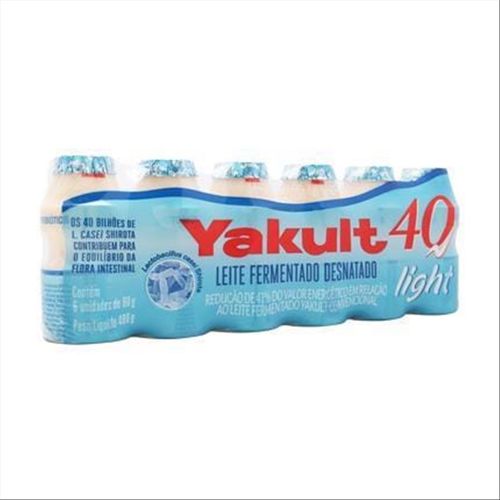 Leite Fermentado Light Yakult Pack Com 6 Unidades 80g Cada