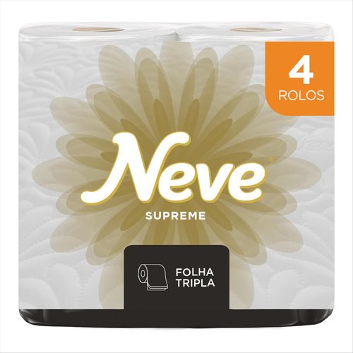 Papel Higiênico Folha Tripla Neve Supreme Dermacare Pacote Com 4 Unidades