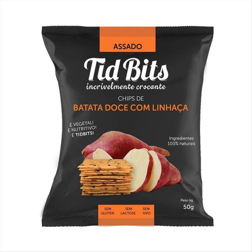 Chips De Batata Doce Com Linhaça Tid Bits 50g