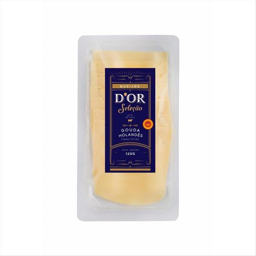 Queijo Gouda Holandês Em Fatias Finas D'Or Seleção Atmosfera Modificada 120g