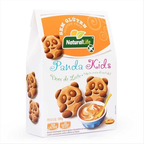 Biscoito Sem Glúten Natural Life Panda Kids Doce De Leite 100g
