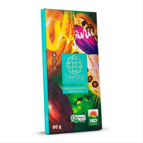 Chocolate Orgânico sem Glúten Mendoá 55% de Cacau 80g