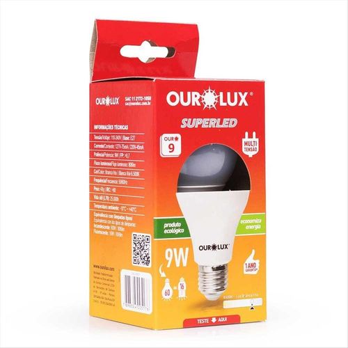 Lâmpada Ourolux Superled 9 W