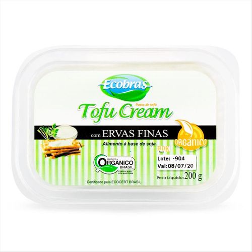 Pasta de Tofu Orgânica Vegana Ecobras Ervas Finas 200g