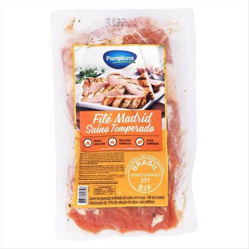Filé Madrid Suíno Temperado Pamplona 1kg