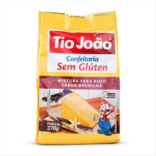 Mistura para Bolo Sem Glúten Tio João Baunilha 270g