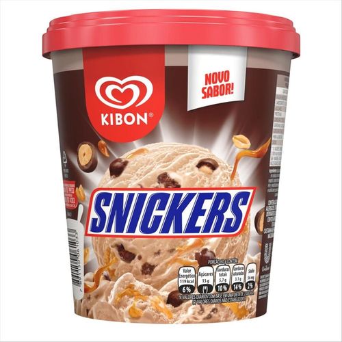 Sorvete Kibon Snickers Pote 800ml