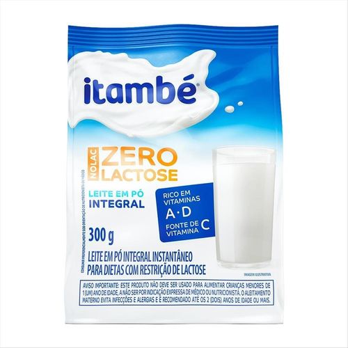 Leite Em Pó Integral Zero Lactose Itambé Nolac Pacote 300g