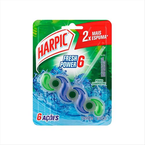 Desodorizador Sanitário Bloco Descartável Harpic Fresh Power 6 Pinho Campestre