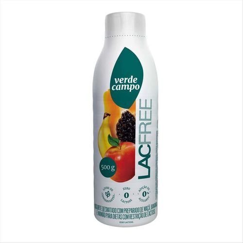Iogurte Sem Lactose Maçã, Banana e Mamão Verde Campo 500g