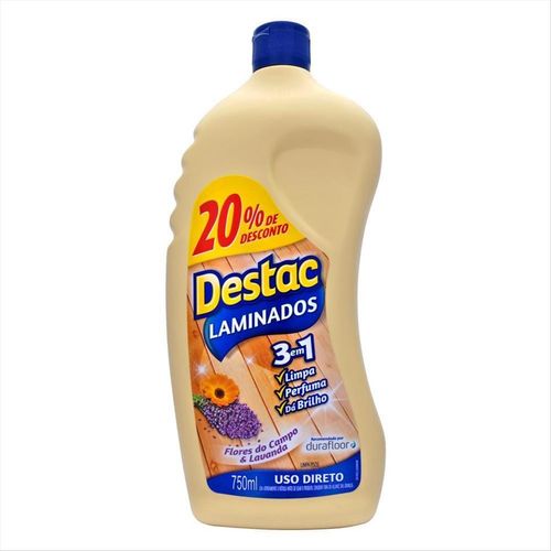 Limpador Para Pisos Laminados Destac Uso Direto Flores Do Campo E Lavanda 750ml