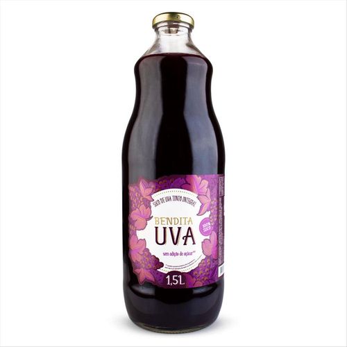 Suco De Uva Tinto Integral Sem Adição De Açúcar Bendita Uva Garrafa 1,5 L