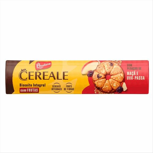 Biscoito Integral Bauducco Cereale Maçã e Uva Passa Pacote 141g