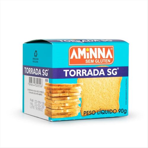Torrada Salgada Sem Glúten Aminna Tradicional  90 g